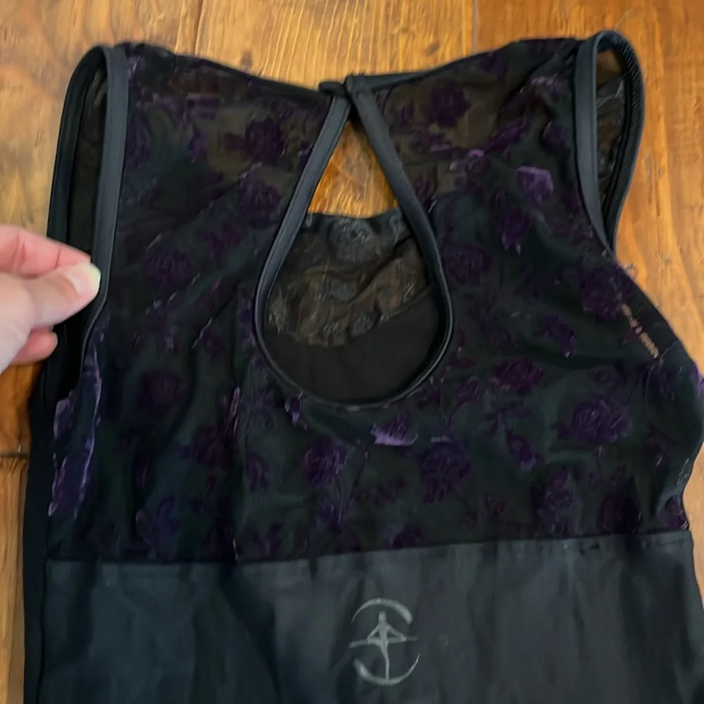 Girls Black Dance Dress with Sheer Yoke - Brand Not Visible